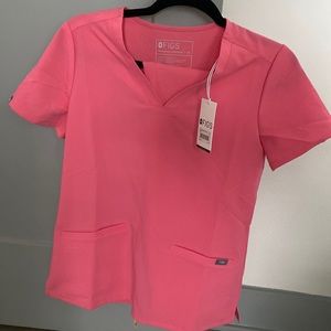 figs pink womens top and joggers set xs